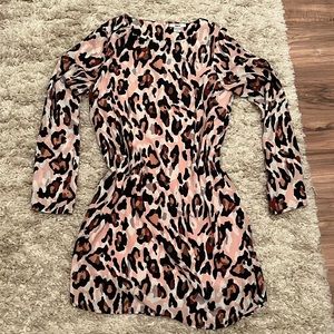Bar III, Leopard Print Dress in Pink tones, Size Small